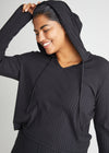 Cropped Hoodie - Cotton Rib from Yummie in Black - 6