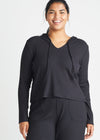 Cropped Hoodie - Cotton Rib from Yummie in Black - 8