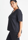 V-neck Lounge Tee - Baby French Terry from Yummie in Black - 11