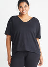 V-neck Lounge Tee - Baby French Terry from Yummie in Black - 12