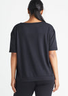 V-neck Lounge Tee - Baby French Terry from Yummie in Black - 13