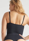 Jules Longline Bra Top - Cotton Rib Seamless from Yummie in Black - 4