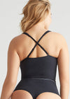 Jules Longline Bra Top - Cotton Rib Seamless from Yummie in Black - 3