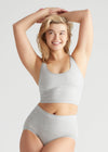 Jules Longline Bra Top - Cotton Rib Seamless from Yummie in Heather Grey - 9