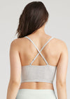 Jules Longline Bra Top - Cotton Rib Seamless from Yummie in Heather Grey - 4