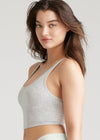 Jules Longline Bra Top - Cotton Rib Seamless from Yummie in Heather Grey - 6