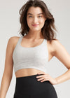 Jules Longline Bra Top - Cotton Rib Seamless from Yummie in Heather Grey - 2