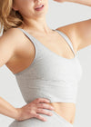 Jules Longline Bra Top - Cotton Rib Seamless from Yummie in Heather Grey - 8