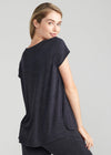 Cap Sleeve Lounge Tee - Slub Knit from Yummie in Cap Sleeve Lounge Tee - Slub Knit - 9