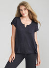 Cap Sleeve Lounge Tee - Slub Knit from Yummie in Cap Sleeve Lounge Tee - Slub Knit - 7