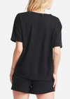 V-neck Lounge Tee - Baby French Terry from Yummie in Black - 3