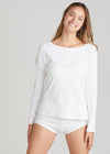 Long Sleeve Tee - Cotton Rib from Yummie in White - 2