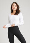 Long Sleeve Tee - Cotton Rib from Yummie in White - 1