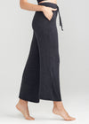 Wide Leg Lounge Pant - Slub Knit from Yummie in Black Marl - 2