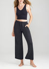 Wide Leg Lounge Pant - Slub Knit from Yummie in Black Marl - 1