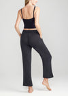 Wide Leg Lounge Pant - Slub Knit from Yummie in Black Marl - 3