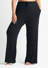 Wide Leg Lounge Pant - Slub Knit from Yummie in Black Marl - 7