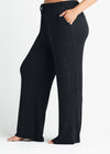 Wide Leg Lounge Pant - Slub Knit from Yummie in Black Marl - 8