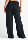 Wide Leg Lounge Pant - Slub Knit from Yummie in Black Marl - 9