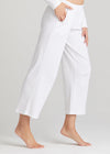 Cropped Lounge Pant - Cotton Rib from Yummie in White - 1