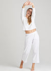 Cropped Lounge Pant - Cotton Rib from Yummie in White - 3