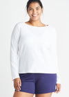 Long Sleeve Tee - Cotton Rib from Yummie in White - 5