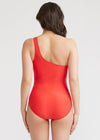 Siren One Shoulder One Piece Swimsuit from Yummie in True Red - 3