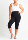 Talia Cropped Capri Shaping Legging - Cotton Stretch from Yummie in Black - 9