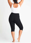 Talia Cropped Capri Shaping Legging - Cotton Stretch from Yummie in Black - 11