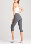 Talia Cropped Capri Shaping Legging - Cotton Stretch from Yummie in Heather Charcoal - 4