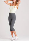 Talia Cropped Capri Shaping Legging - Cotton Stretch from Yummie in Heather Charcoal - 3