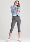 Talia Cropped Capri Shaping Legging - Cotton Stretch from Yummie in Heather Charcoal - 1