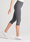 Talia Cropped Capri Shaping Legging - Cotton Stretch from Yummie in Heather Charcoal - 2