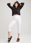 Talia Cropped Capri Shaping Legging - Cotton Stretch from Yummie in White - 1