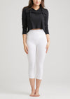 Talia Cropped Capri Shaping Legging - Cotton Stretch from Yummie in White - 3