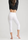 Talia Cropped Capri Shaping Legging - Cotton Stretch from Yummie in White - 4