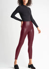 Faux Leather Shaping Legging with Side Zip from Yummie in Zinfandel - 1