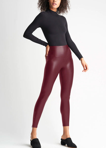 Faux Leather Shaping Legging in Java, yummie