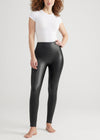 Faux Leather Shaping Legging with Side Zip from Yummie in Black - 3