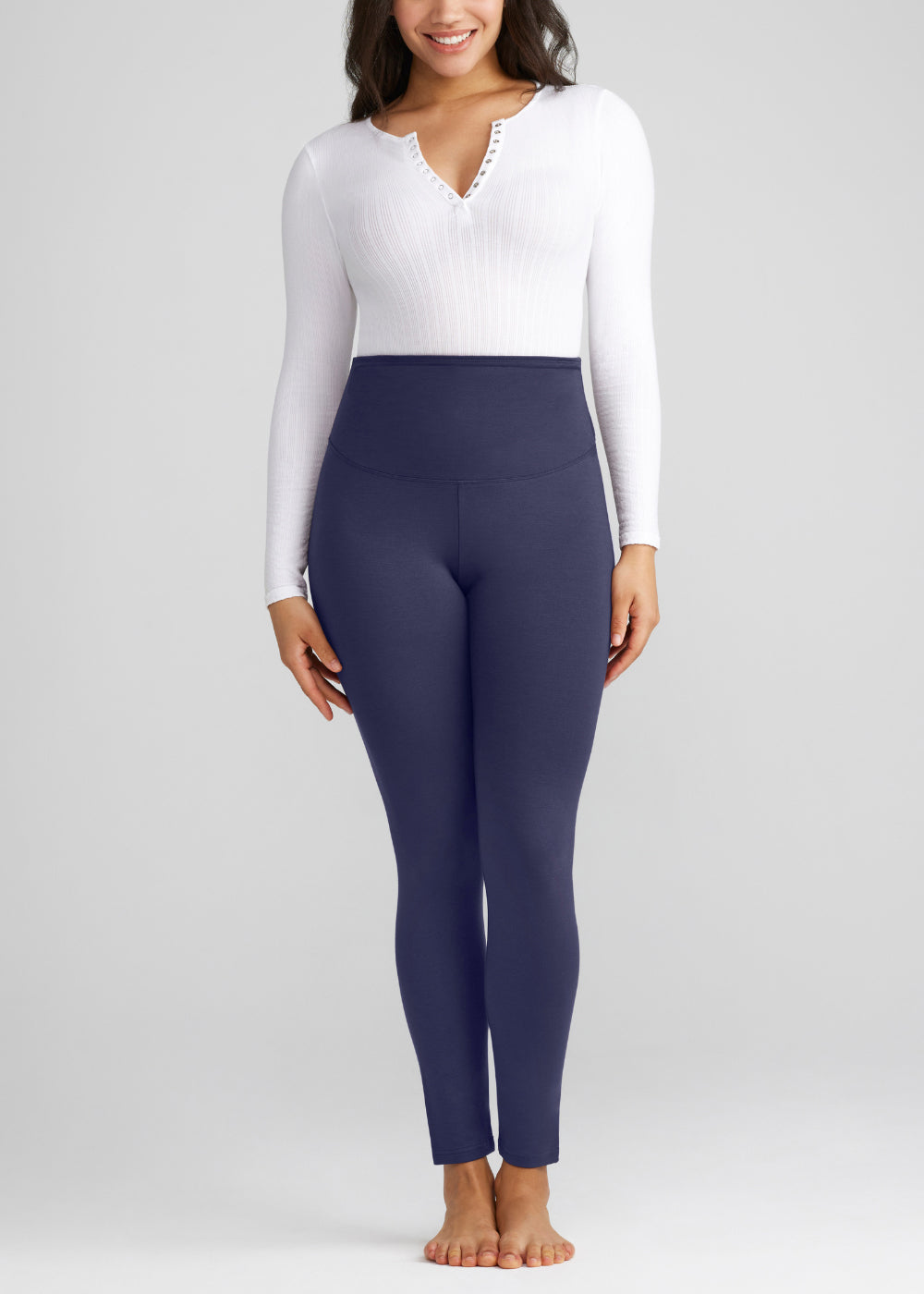 Modern Legging Pants In Plus Size In Ponte Knit - Cheshire Hill Blue
