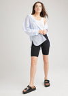 Mel Shaping Biker Short - Cotton Stretch from Yummie in Black - 9