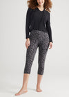 Talia Cropped Capri Shaping Legging - Cotton Stretch from Yummie in Leopard Print Castlerock - 3