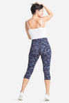 Talia Cropped Capri Shaping Legging - Cotton Stretch from Yummie in Eclipse Blue Camo - 3