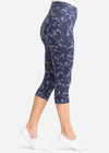 Talia Cropped Capri Shaping Legging - Cotton Stretch from Yummie in Eclipse Blue Camo - 2