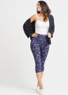 Talia Cropped Capri Shaping Legging - Cotton Stretch from Yummie in Eclipse Blue Camo - 1