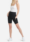 Mel Shaping Biker Short with Pockets - Cotton Stretch from Yummie in Black - 3