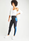 Rachel Shaping Legging with Mesh Pockets - Cotton Stretch from Yummie in Black/True Sapphire Stripe - 1