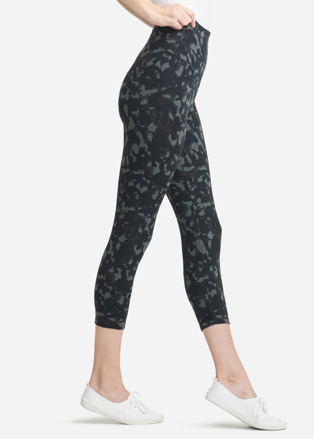 Gloria 7/8 Ankle Shaping Legging Heather Charcoal Camo - Cotton Stretch from Yummie in Heather Charcoal Camo  - 1