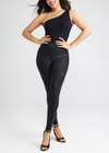 Stretch and Shine Faux Leather Shaping Legging from Yummie in Black - 12