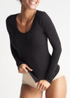 Karlie Long Sleeve Shaping Top - Cotton Seamless from Yummie in Karlie Long Sleeve Shaping Top - Cotton Seamless - 7